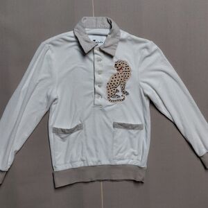 Tombolo Sun Leopard Cabana Terry Cloth Sweatshirt Adult XXS Embroidered Cat